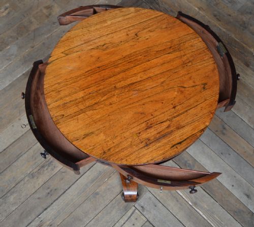VICTORIAN ROSEWOOD DRUM TABLE - ADDITIONAL PHOTO 6