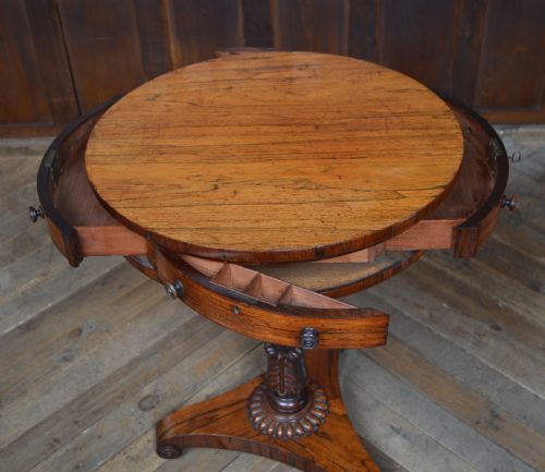 VICTORIAN ROSEWOOD DRUM TABLE - ADDITIONAL PHOTO 7