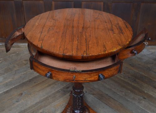 VICTORIAN ROSEWOOD DRUM TABLE - ADDITIONAL PHOTO 8