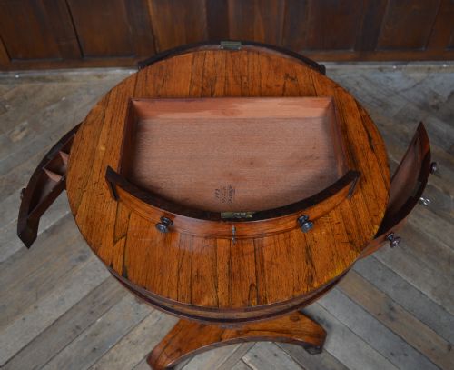 VICTORIAN ROSEWOOD DRUM TABLE - ADDITIONAL PHOTO 9