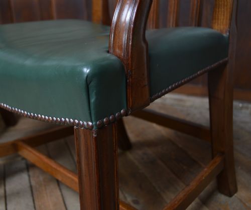 PAIR OF EDWARDIAN MAHOGANY LIBRARY CHAIRS - ADDITIONAL PHOTO 3
