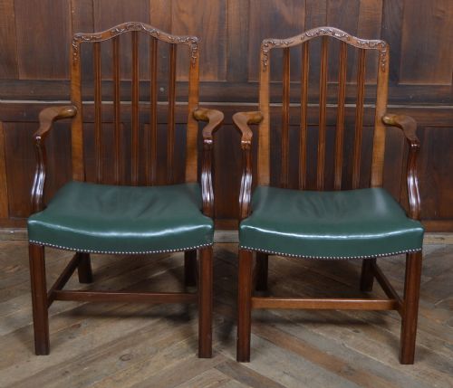 PAIR OF EDWARDIAN MAHOGANY LIBRARY CHAIRS - ADDITIONAL PHOTO 6