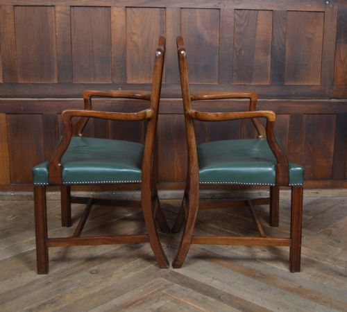 PAIR OF EDWARDIAN MAHOGANY LIBRARY CHAIRS - ADDITIONAL PHOTO 7