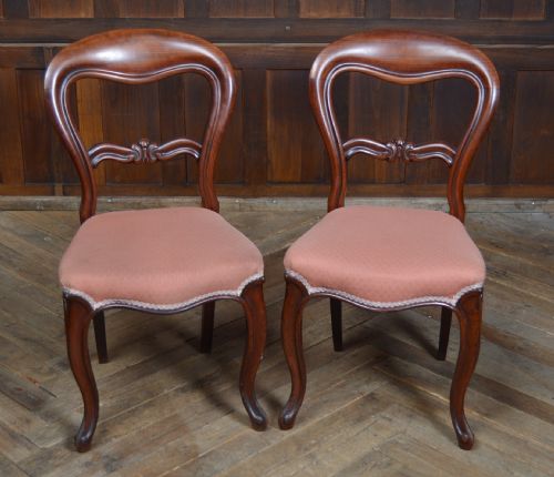 PAIR OF VICTORIAN MAHOGANY BALLOON BACK CHAIRS - ADDITIONAL PHOTO 1