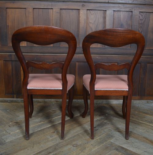 PAIR OF VICTORIAN MAHOGANY BALLOON BACK CHAIRS - ADDITIONAL PHOTO 7