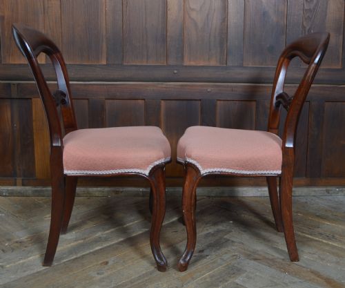 PAIR OF VICTORIAN MAHOGANY BALLOON BACK CHAIRS - ADDITIONAL PHOTO 8