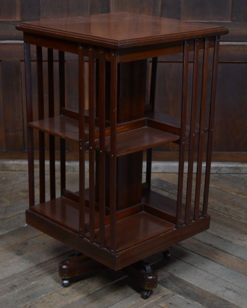 EDWARDIAN MAHOGANY REVOLVING BOOKCASE - ADDITIONAL PHOTO 1