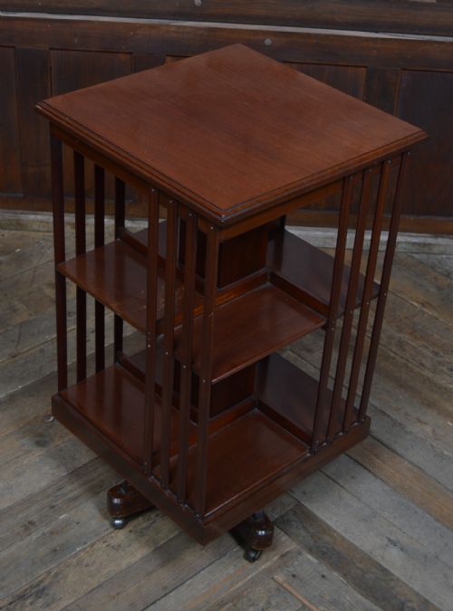 EDWARDIAN MAHOGANY REVOLVING BOOKCASE - ADDITIONAL PHOTO 2