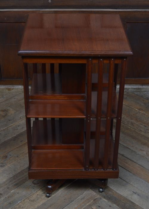 EDWARDIAN MAHOGANY REVOLVING BOOKCASE - ADDITIONAL PHOTO 3