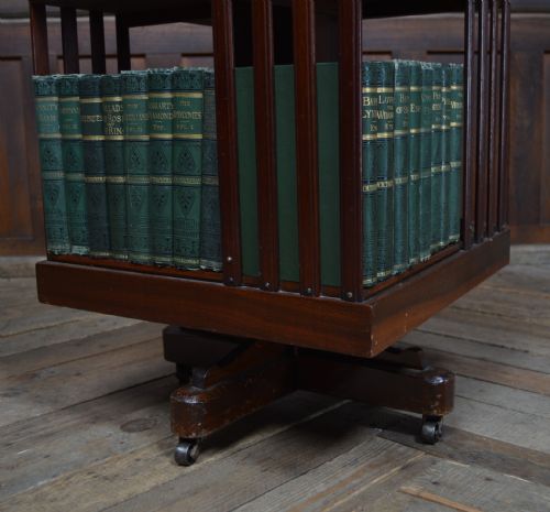 EDWARDIAN MAHOGANY REVOLVING BOOKCASE - ADDITIONAL PHOTO 7