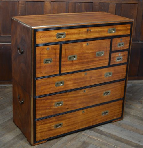 CAMPHOR WOOD CAMPAIGN SECRETAIRE CHEST - ADDITIONAL PHOTO 1