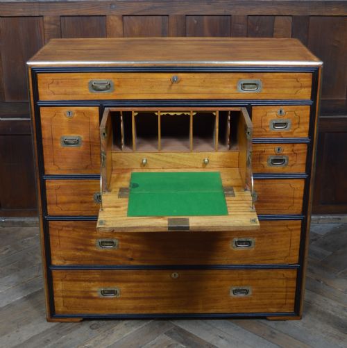 CAMPHOR WOOD CAMPAIGN SECRETAIRE CHEST - ADDITIONAL PHOTO 9