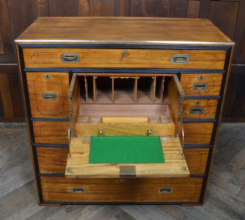 CAMPHOR WOOD CAMPAIGN SECRETAIRE CHEST - ADDITIONAL PHOTO 11