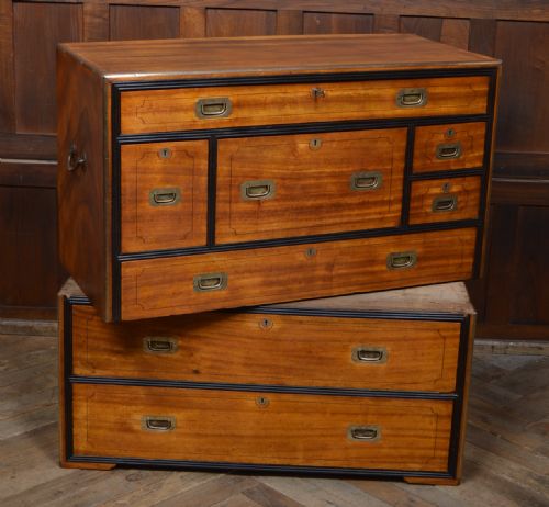 CAMPHOR WOOD CAMPAIGN SECRETAIRE CHEST - ADDITIONAL PHOTO 15