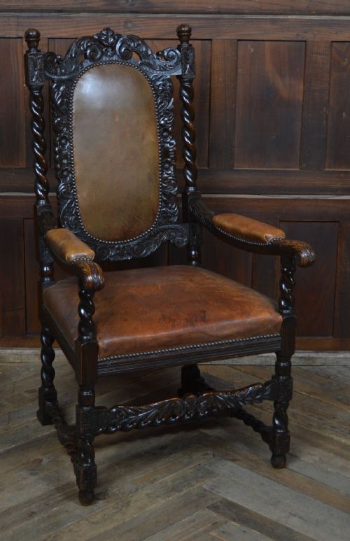 VICTORIAN OAK ARMCHAIR - ADDITIONAL PHOTO 1