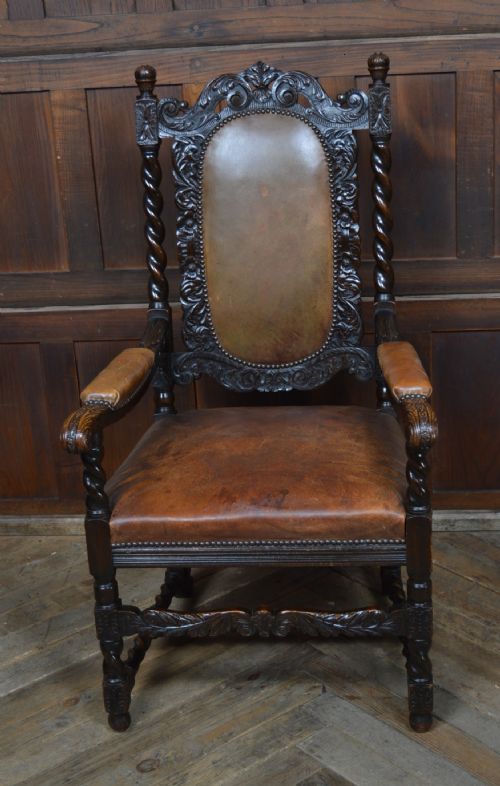 VICTORIAN OAK ARMCHAIR - ADDITIONAL PHOTO 2