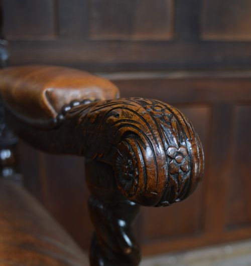 VICTORIAN OAK ARMCHAIR - ADDITIONAL PHOTO 6