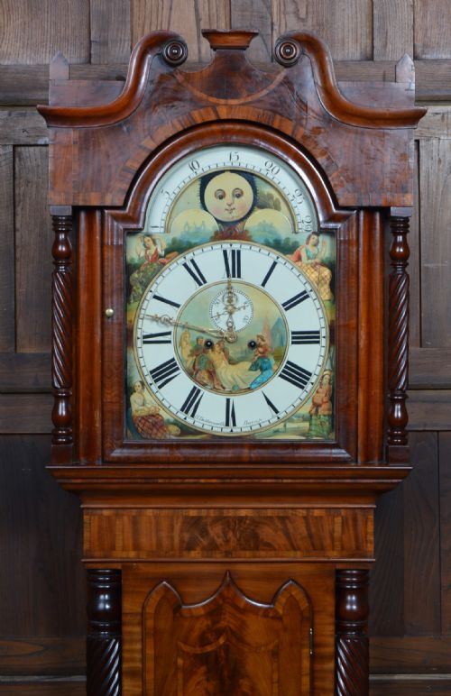 H BUTTERWORTH MAHOGANY LONG CASE GRANDFATHER CLOCK - ADDITIONAL PHOTO 2