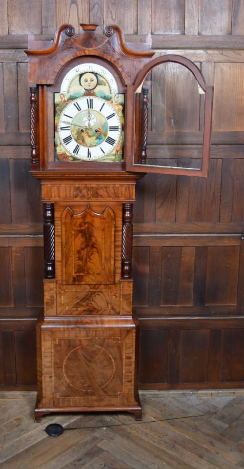 H BUTTERWORTH MAHOGANY LONG CASE GRANDFATHER CLOCK - ADDITIONAL PHOTO 4