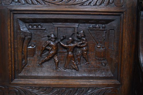 VICTORIAN OAK MONK BENCH - ADDITIONAL PHOTO 1