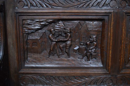 VICTORIAN OAK MONK BENCH - ADDITIONAL PHOTO 4