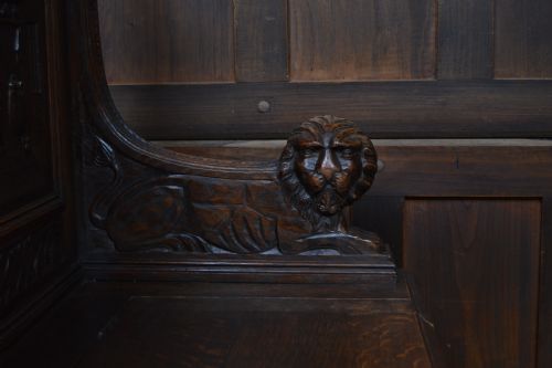 VICTORIAN OAK MONK BENCH - ADDITIONAL PHOTO 9