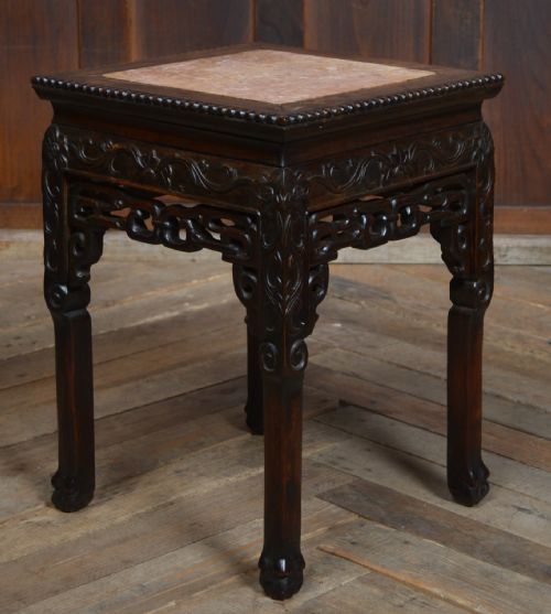 CHINESE MARBLE TOP PLANT STAND - ADDITIONAL PHOTO 3
