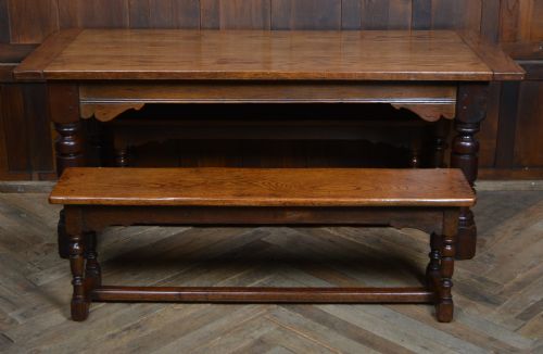 19TH CENTURY OAK BENCH SET - ADDITIONAL PHOTO 8