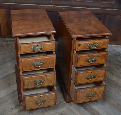 PAIR OF VICTORIAN WALNUT BEDSIDE DRAWERS - ADDITIONAL PHOTO 5