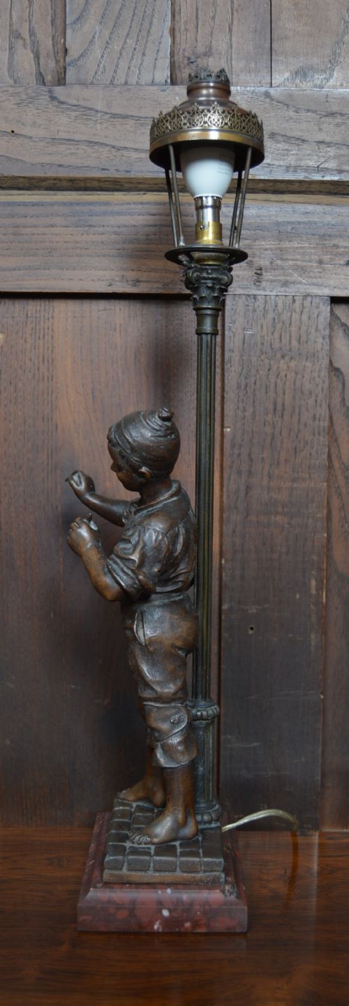 PAIR OF FRENCH EUTROPE BOURET SPELTER LAMPS - ADDITIONAL PHOTO 18