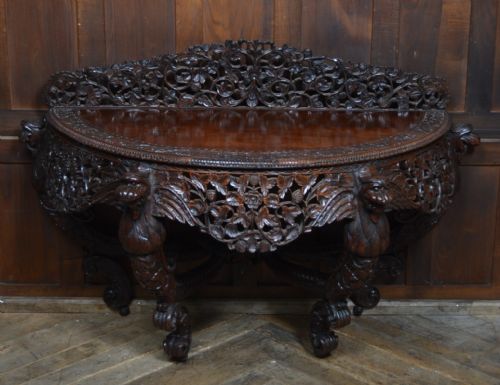 PADOUK DEMILUNE CONSOLE TABLE - ADDITIONAL PHOTO 1