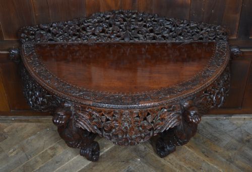 PADOUK DEMILUNE CONSOLE TABLE - ADDITIONAL PHOTO 2