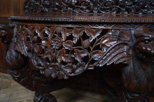 PADOUK DEMILUNE CONSOLE TABLE - ADDITIONAL PHOTO 5