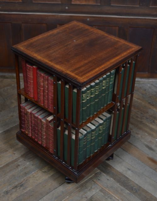 edwardian mahogany revolving bookcase - CATEGORY: ANTIQUE BOOKCASES - DATED EDWARDIAN