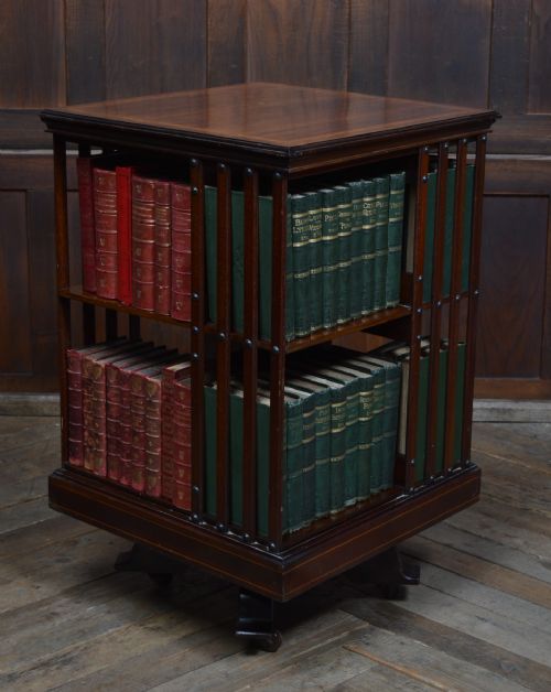 EDWARDIAN MAHOGANY REVOLVING BOOKCASE - ADDITIONAL PHOTO 1