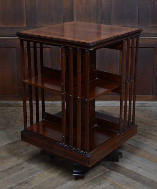 EDWARDIAN MAHOGANY REVOLVING BOOKCASE - ADDITIONAL PHOTO 2