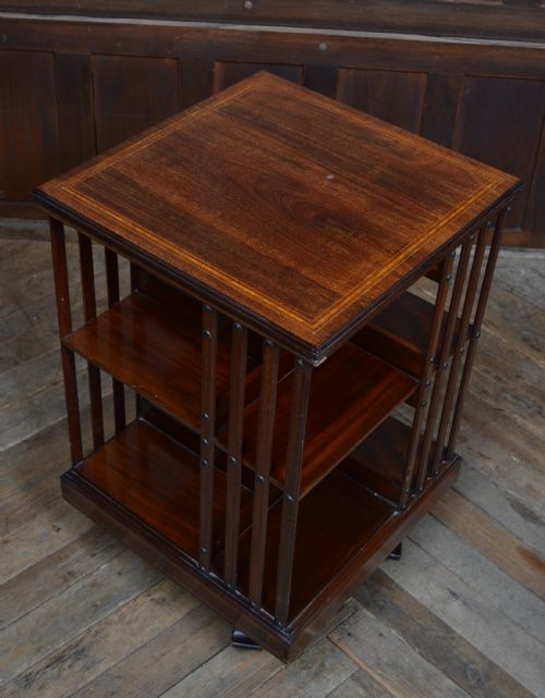 EDWARDIAN MAHOGANY REVOLVING BOOKCASE - ADDITIONAL PHOTO 3