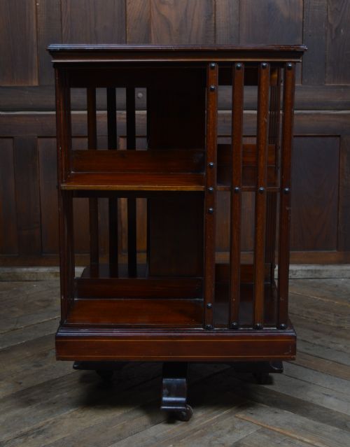 EDWARDIAN MAHOGANY REVOLVING BOOKCASE - ADDITIONAL PHOTO 5