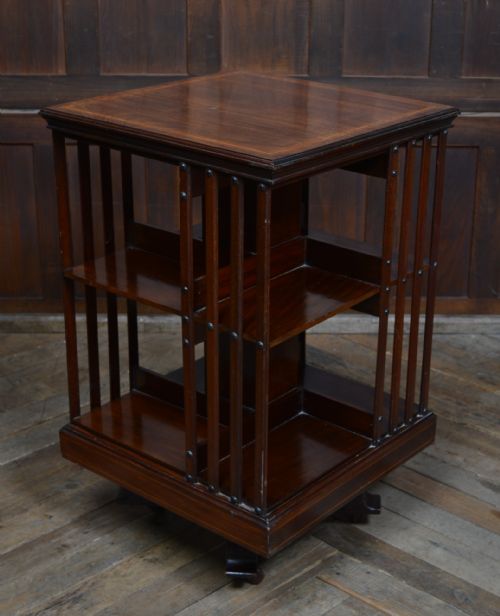 EDWARDIAN MAHOGANY REVOLVING BOOKCASE - ADDITIONAL PHOTO 6