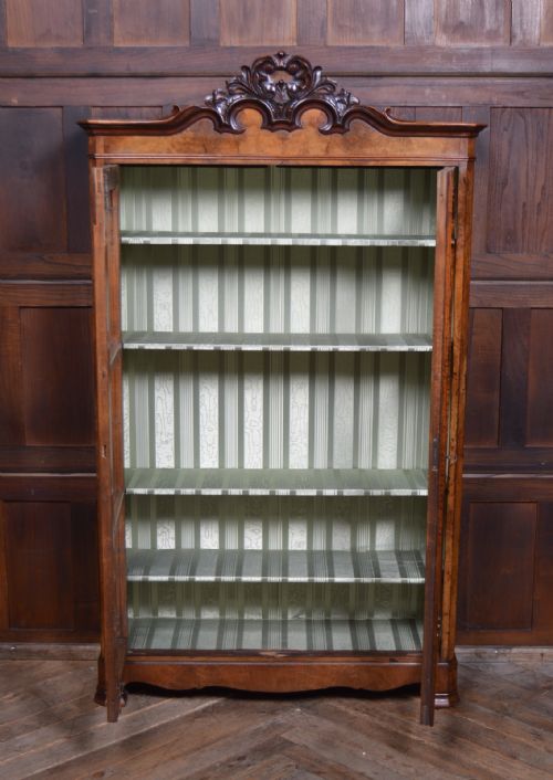 FRENCH WALNUT BOOKCASE DISPLAY CABINET - ADDITIONAL PHOTO 7
