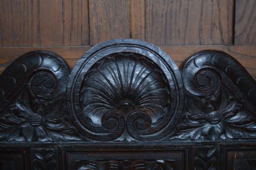 VICTORIAN OAK MONK BENCH SETTLE - ADDITIONAL PHOTO 2
