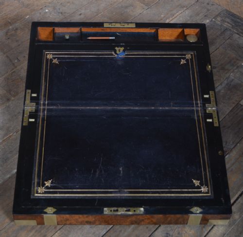 EDWARDIAN WALNUT WRITING SLOPE - ADDITIONAL PHOTO 2