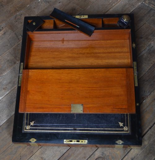 EDWARDIAN WALNUT WRITING SLOPE - ADDITIONAL PHOTO 16