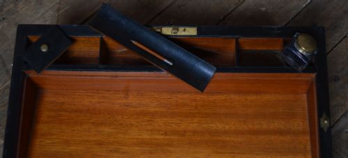 EDWARDIAN WALNUT WRITING SLOPE - ADDITIONAL PHOTO 17