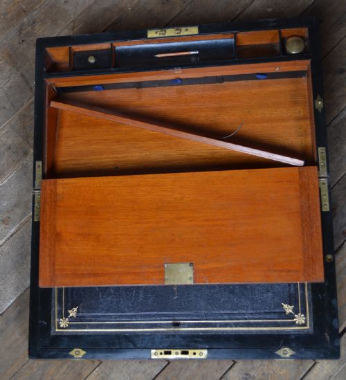 EDWARDIAN WALNUT WRITING SLOPE - ADDITIONAL PHOTO 18