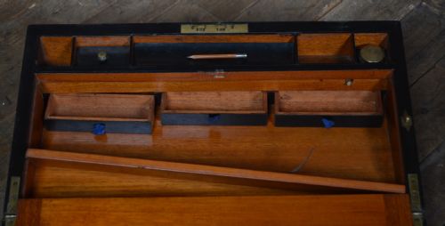 EDWARDIAN WALNUT WRITING SLOPE - ADDITIONAL PHOTO 20