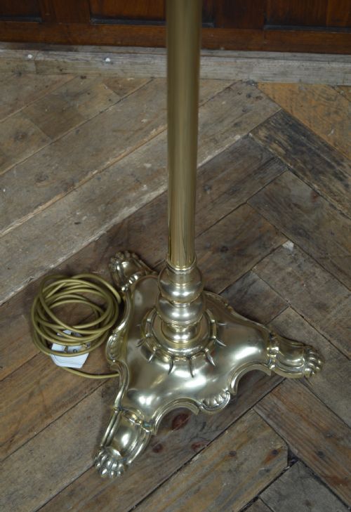 EDWARDIAN BRASS FLOOR STANDING LAMP - ADDITIONAL PHOTO 4