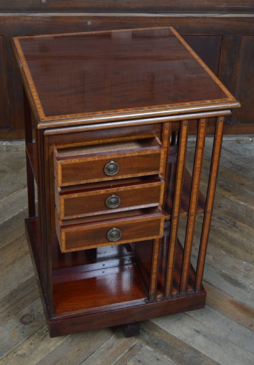 MAHOGANY REVOLVING BOOKCASE BY JOHN TAYLOR OF EDINBURGH - ADDITIONAL PHOTO 3