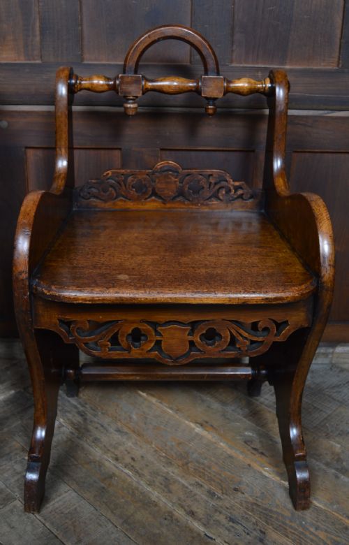 PAIR OF VICTORIAN OAK HALL CHAIRS - ADDITIONAL PHOTO 2