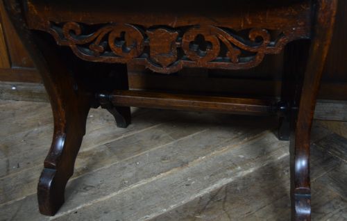 PAIR OF VICTORIAN OAK HALL CHAIRS - ADDITIONAL PHOTO 9